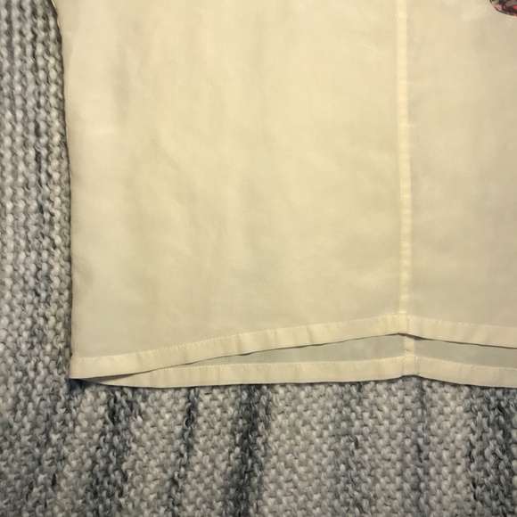CLUB MONACO Cream/Floral Silk T-shirt Blouse XS - Picture 5 of 8
